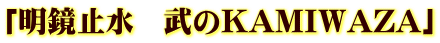 「明鏡止水　武のKAMIWAZA」